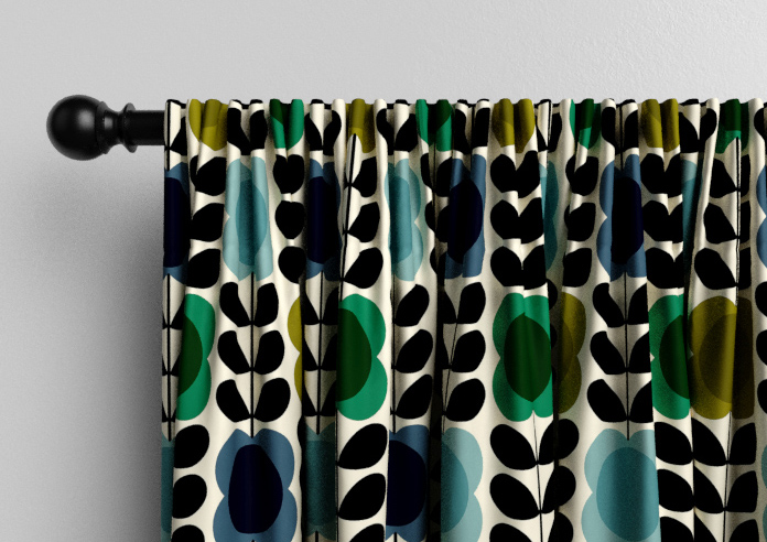 Orla Kiely Spot Flower Stem, Blue & Green - Made to Measure Curtains - Image 9